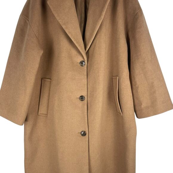 Gap Oversized Longline Wool Blend Coat Button Front Camel Tan Size XXL - Picture 5 of 12